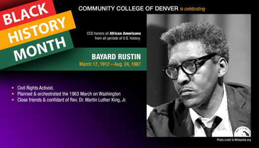 Black History Month. Bayard Rustin.