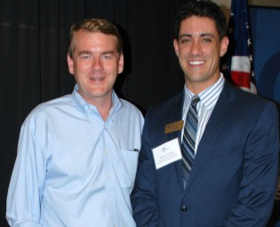 CCD Student Drew Turley with Senator Bennet