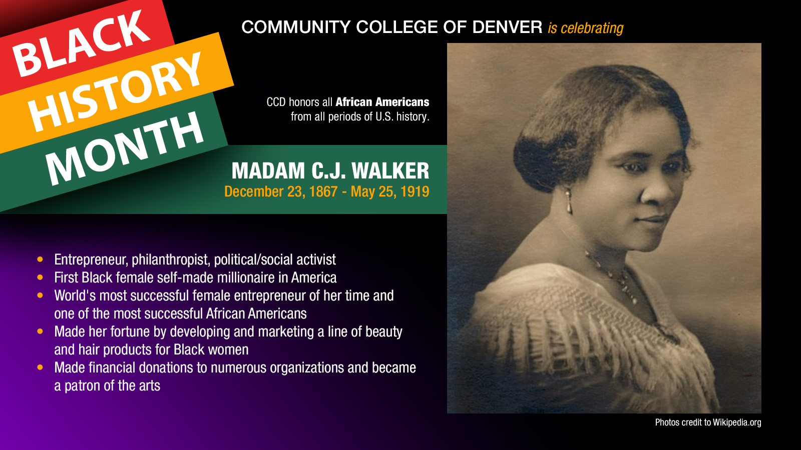 Black History Month. Madam C.J. Walker facts