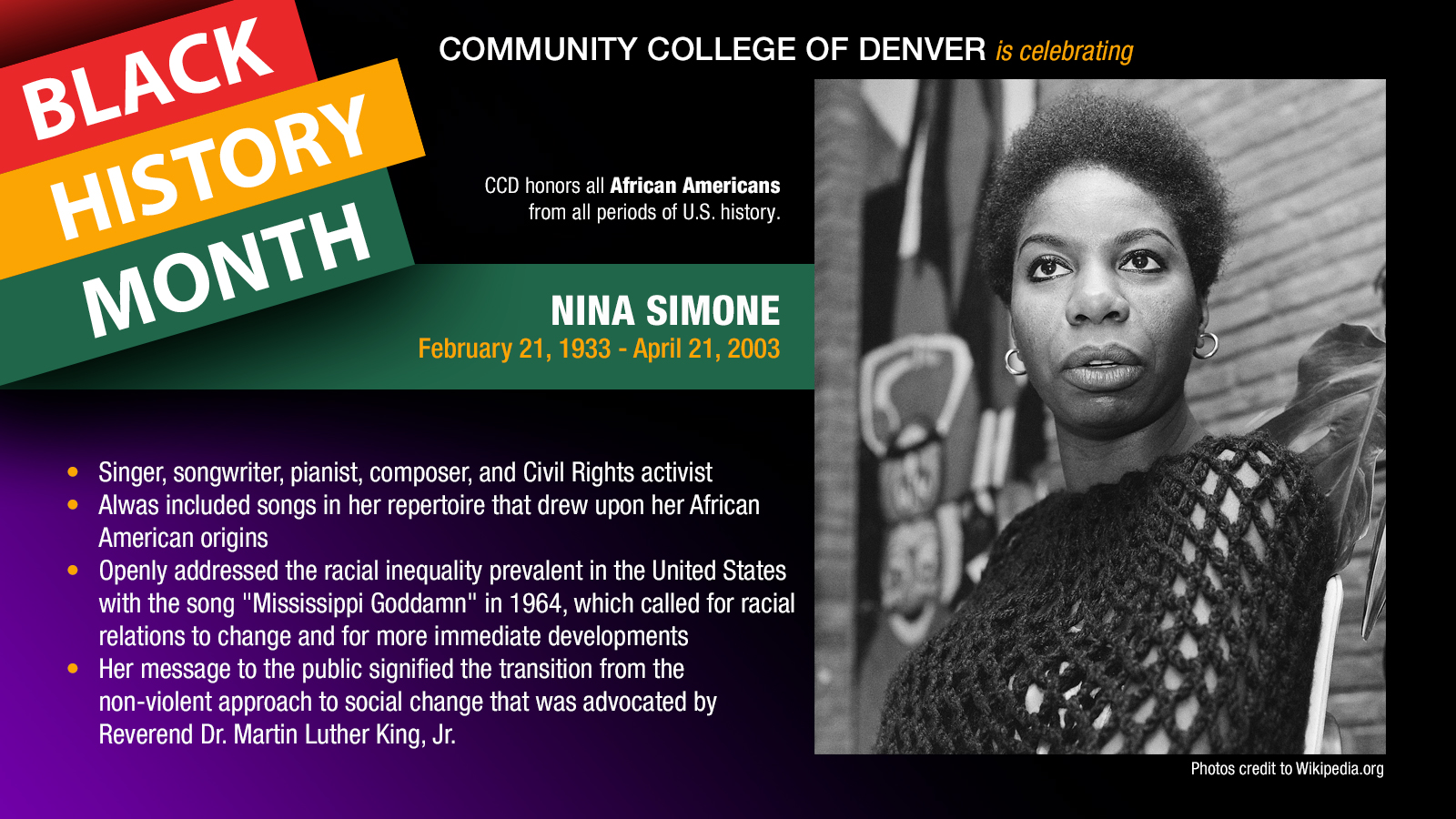 Black History Month. Nina Simone facts