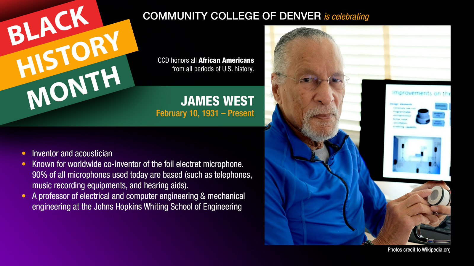Black History Month. James West facts