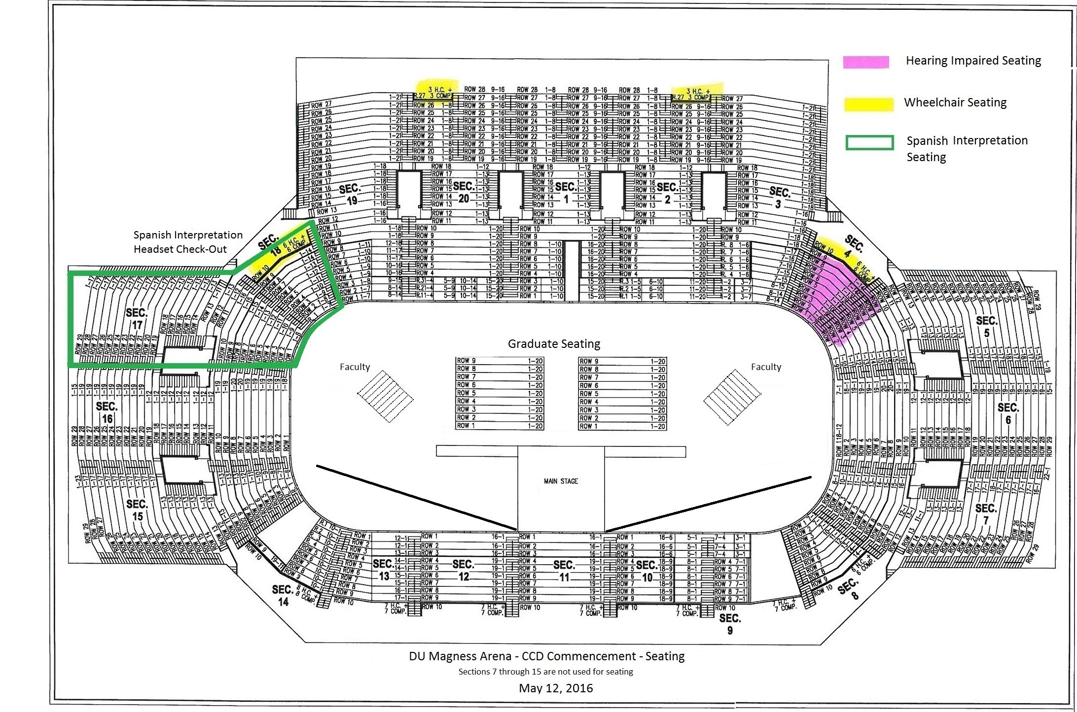 DU's Magness Arena Seating Diagram