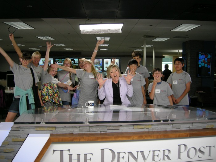 kids at the denver post making funny faces