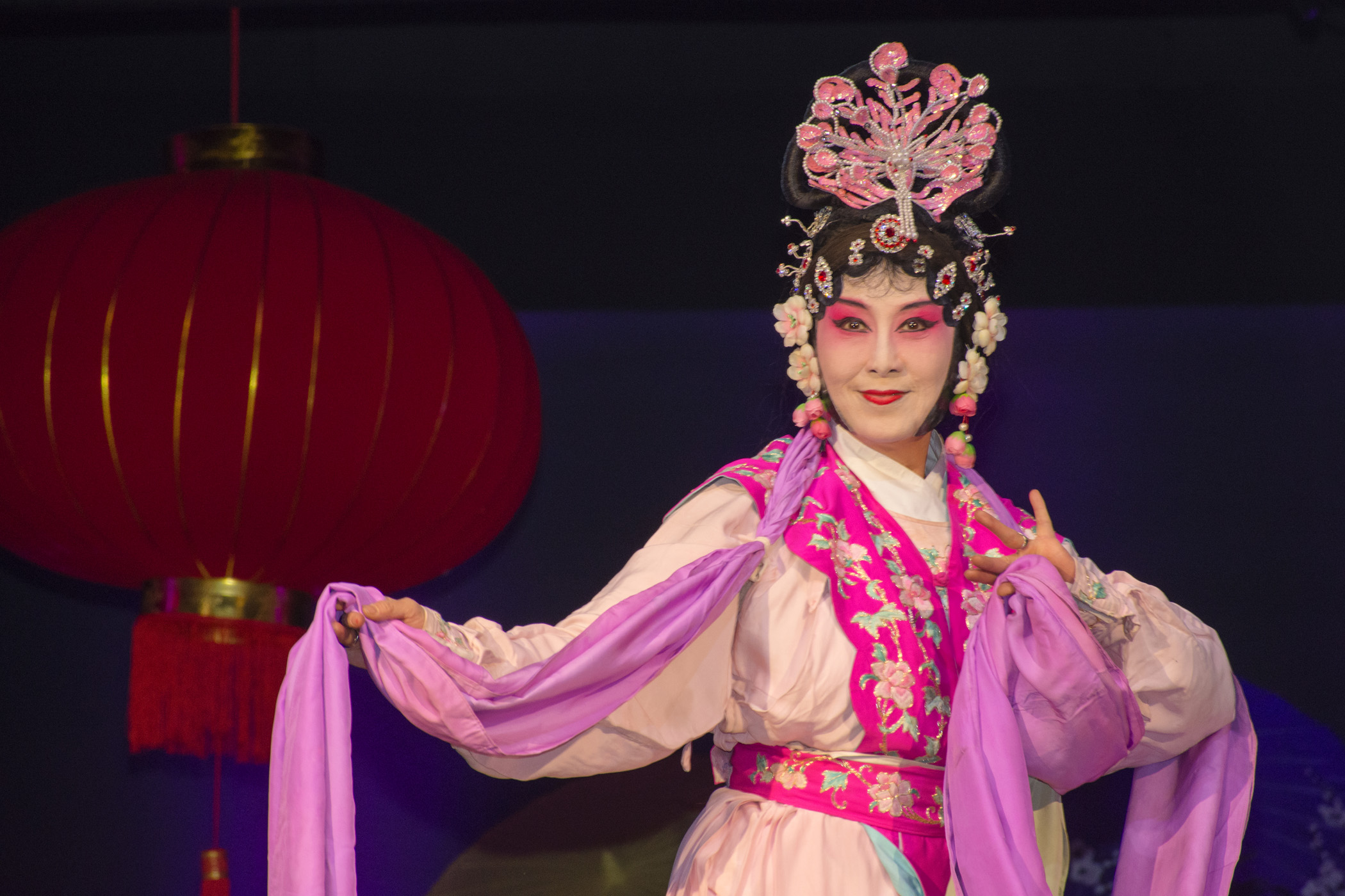 female in traditional Chinese dress and makeup