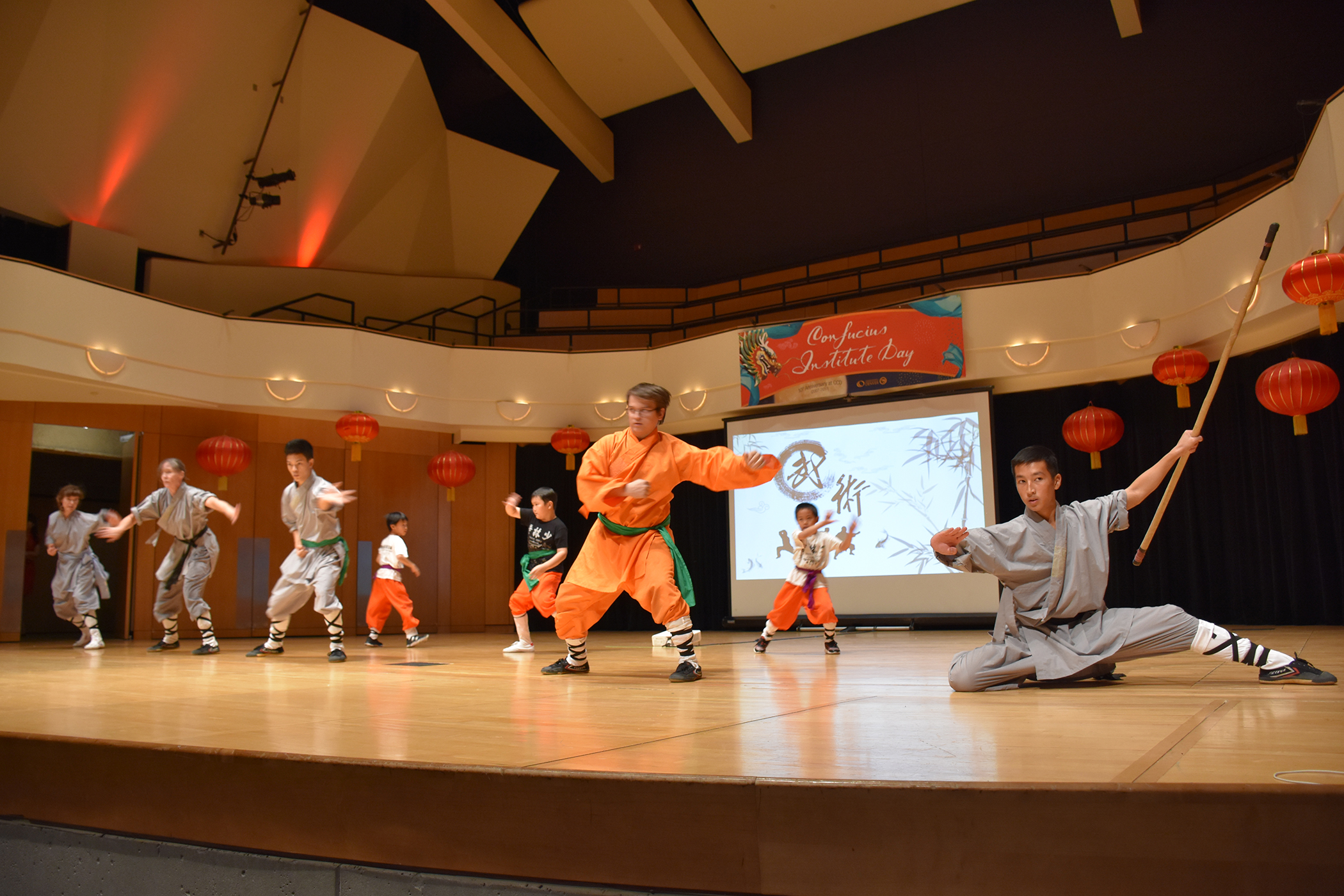 Kung fu performance on stage