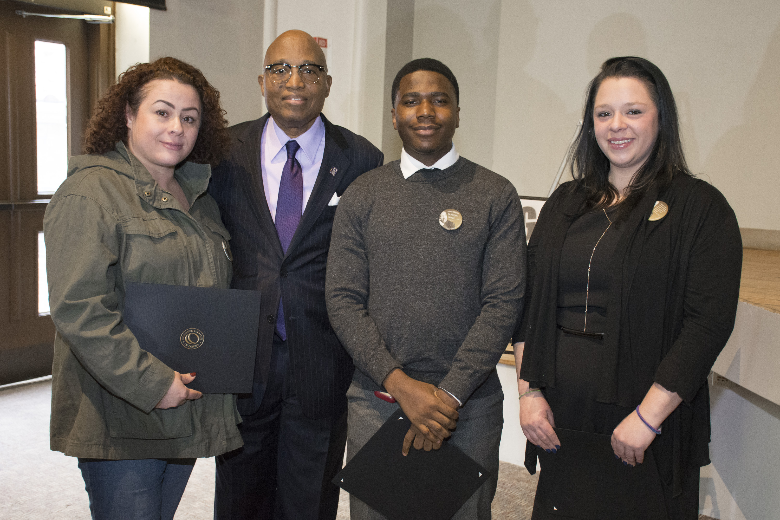 MLKScholars2020 Selected MLK Scholars 2020 with CCD President Everette Freeman
