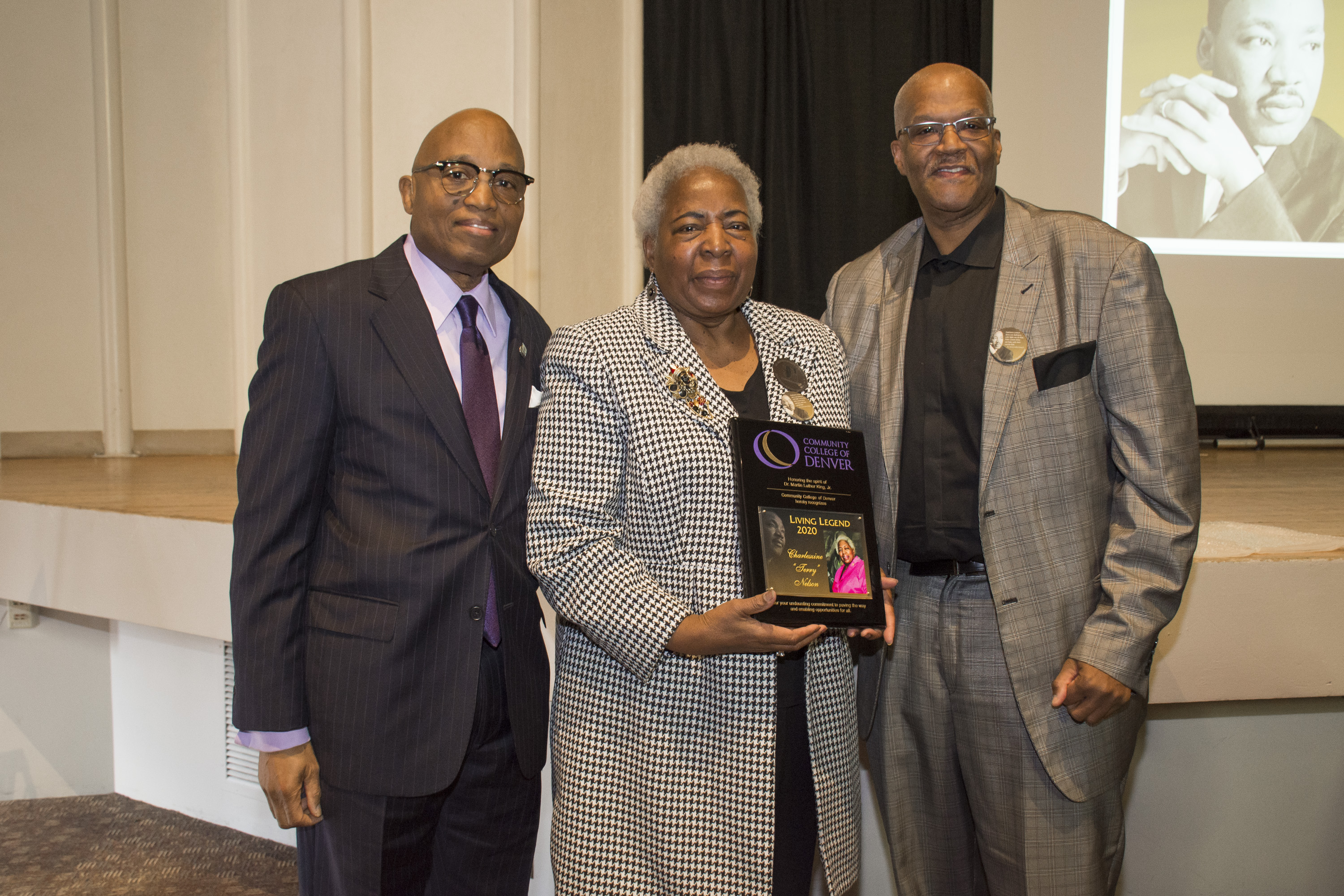 Living Legend award recepient Terry Nelson with Everette Freeman and Kevin Williams
