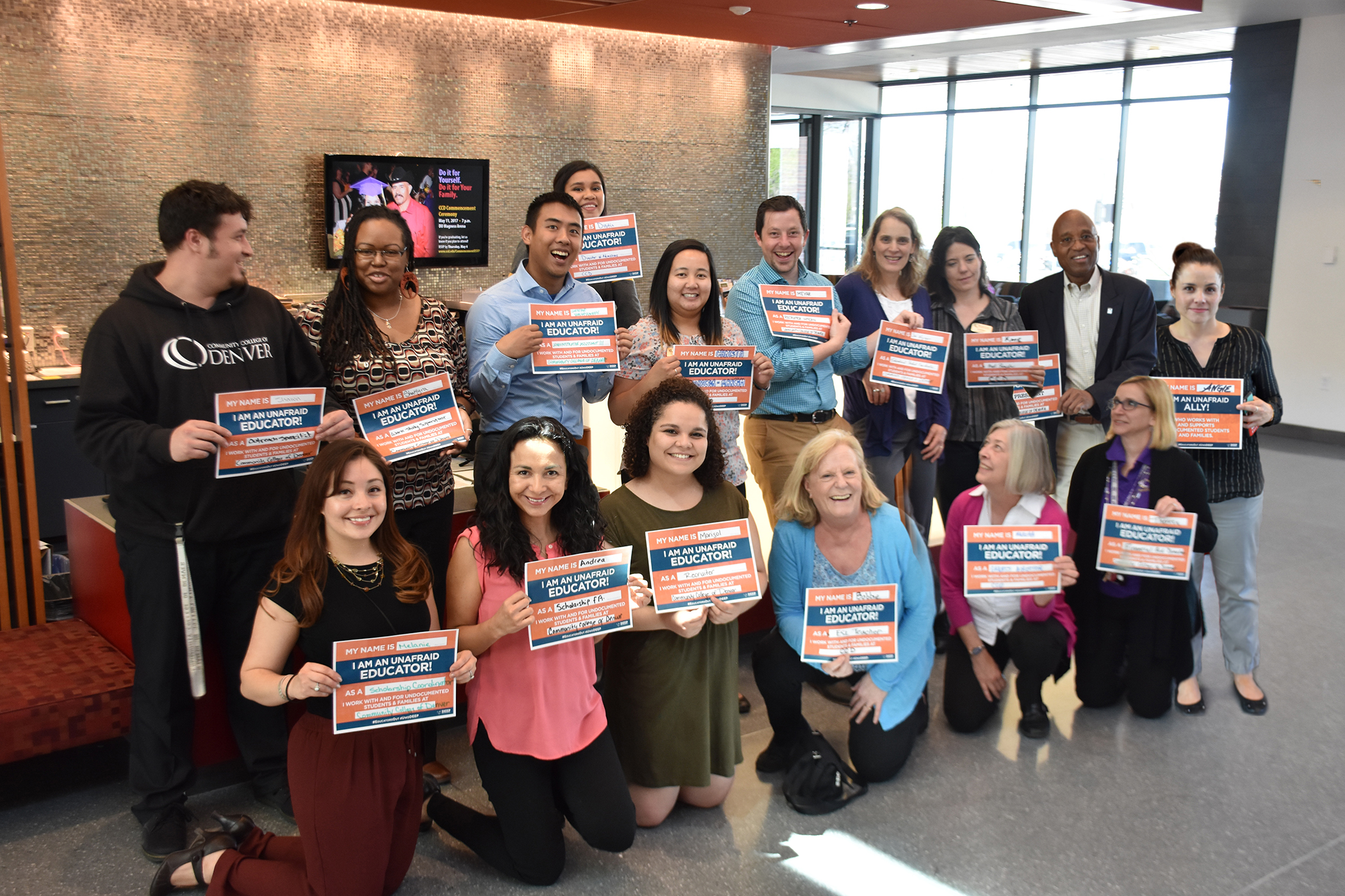 National DREAMers Coming Out Day group of students holding certificates