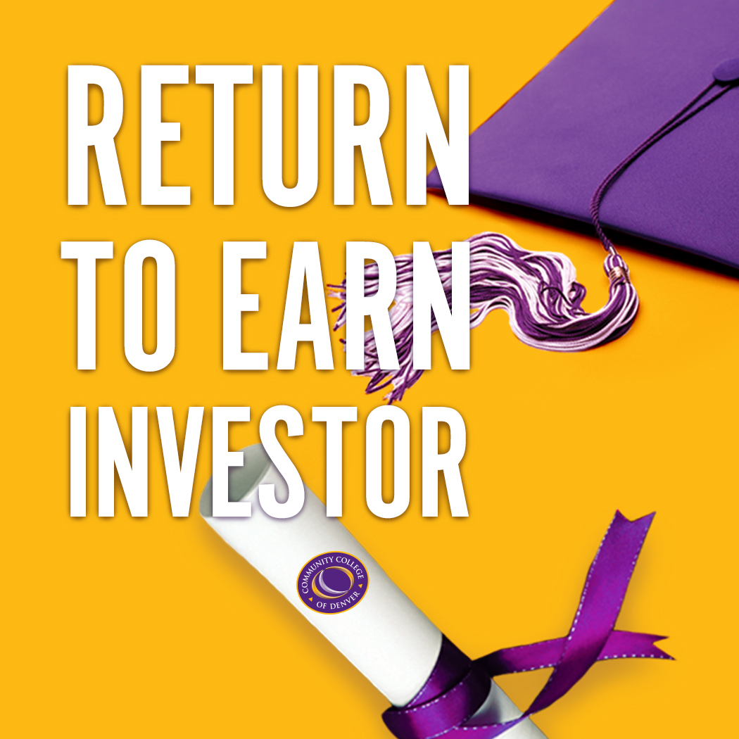 Return to Earn Investor graphic with diploma and mortarboard
