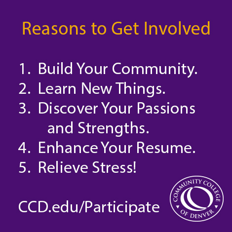 Get involved at CCD.edu/Participate five reasons to get involved at CCD