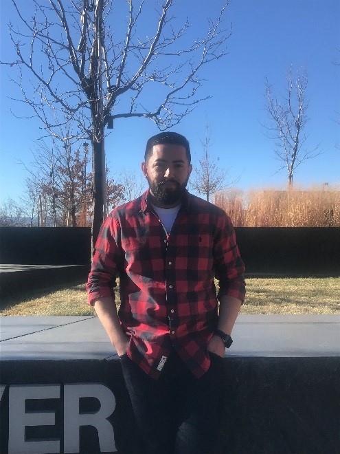 Marcos Lujan is a recipient of the Boundless Opportunity Scholarship Marcos Lujan, outside the Confluence Building