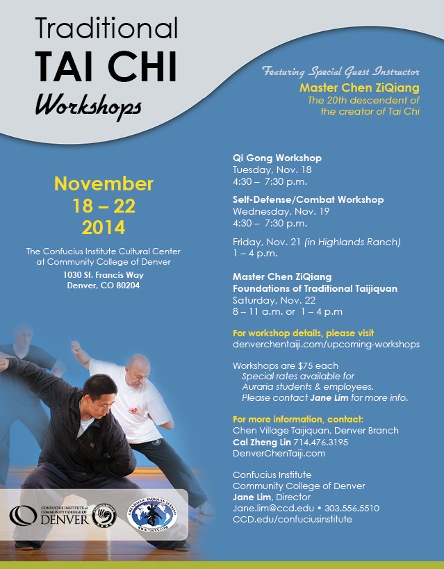 Traditional Tai Chi Workshops, November 18th - 21st