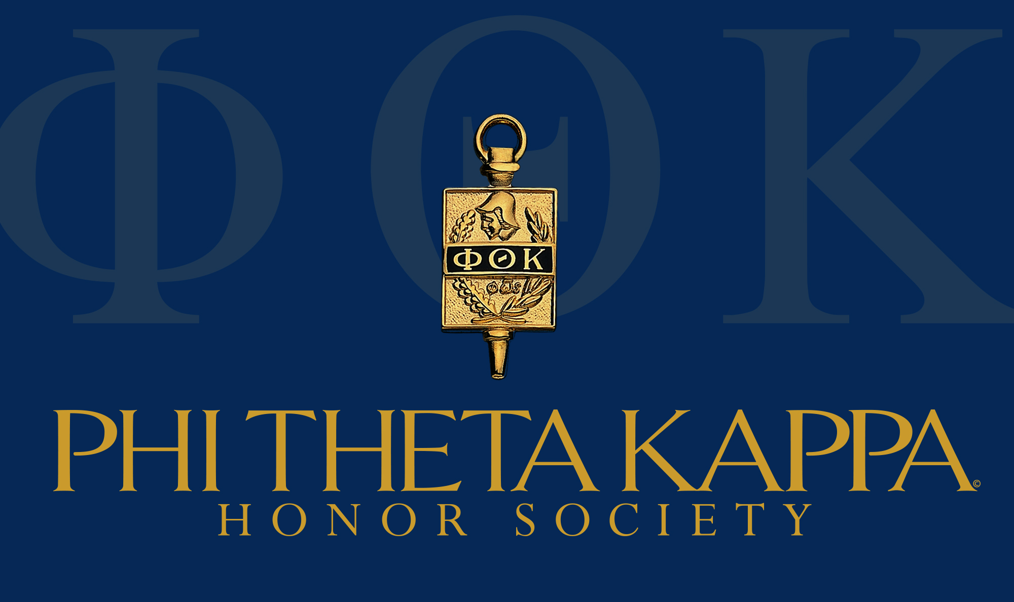 blue image with PTK logo Phi Theta Kappa logo