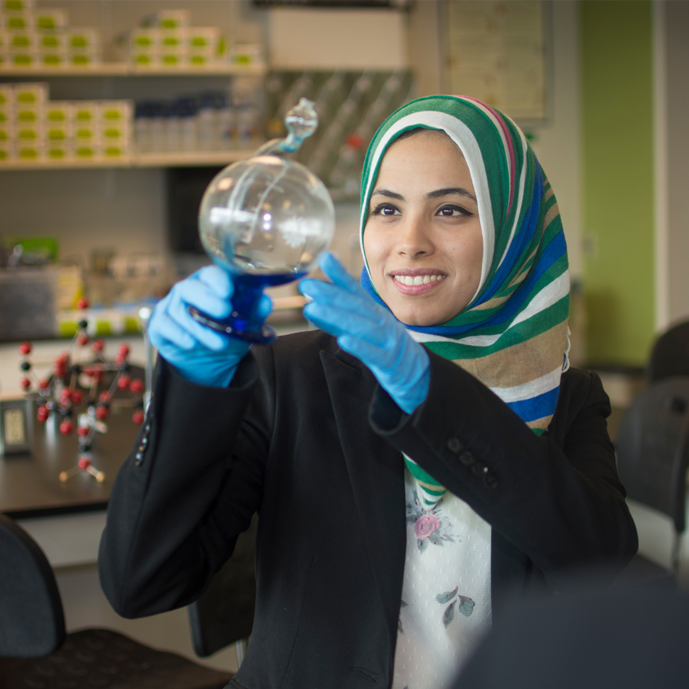 CCD offers more than 100 certificates and degrees. science student in class