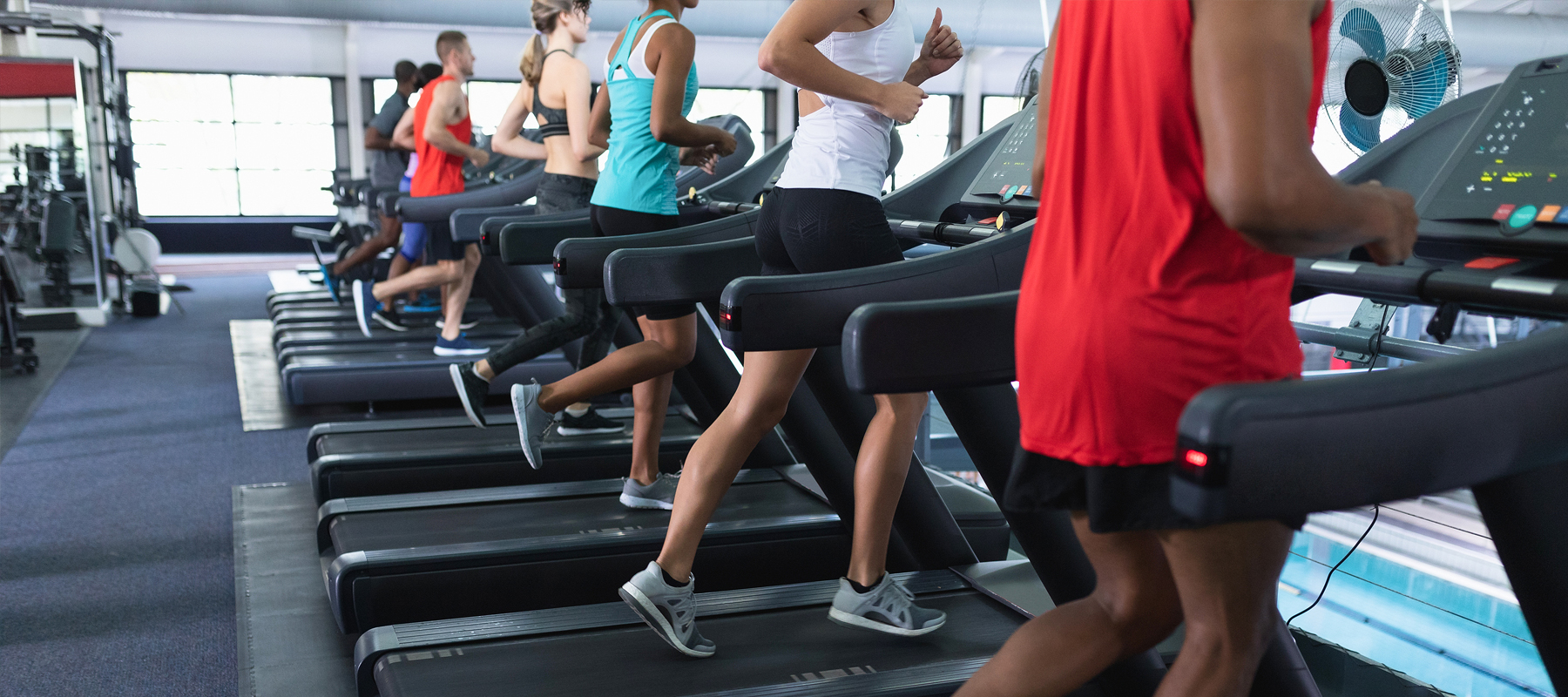 People running on treadmills