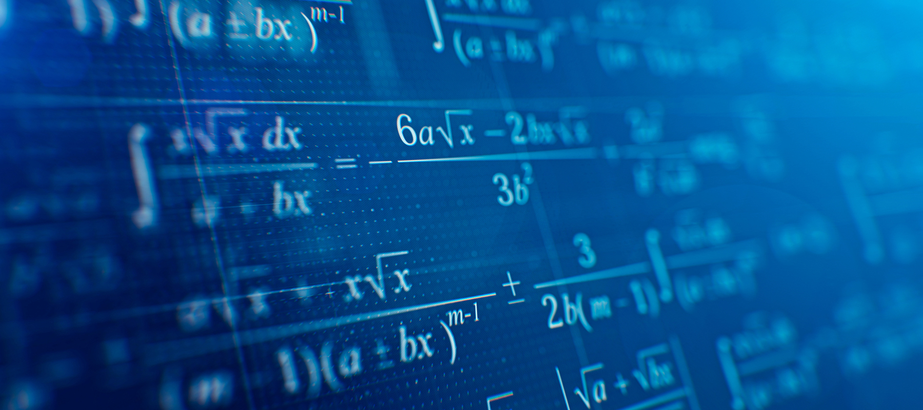 formulas on a blue screen