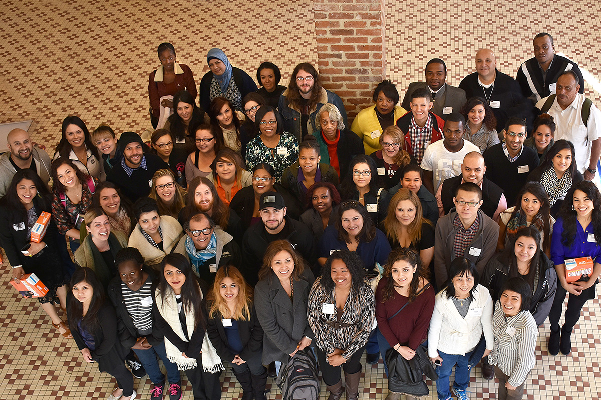 large group of scholarship recipients