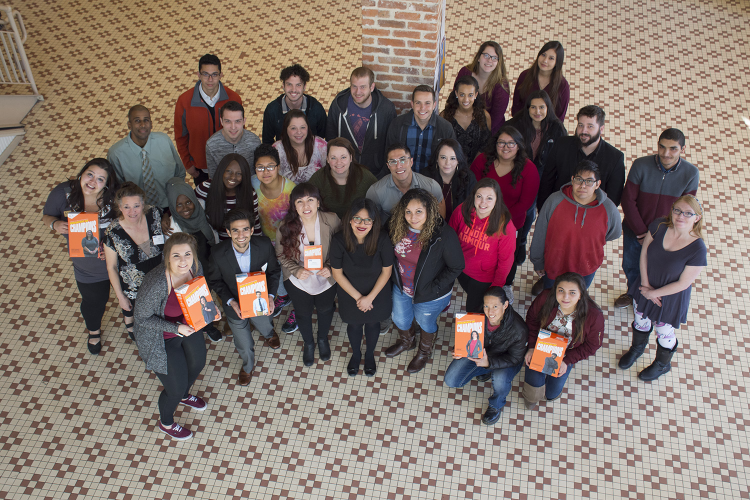 Scholarship Recipients at the Breakfast of Champions celebration group of students