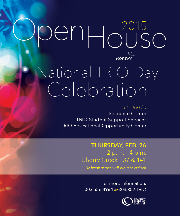 Blue graphic with text about the National TRIO Day Celebration