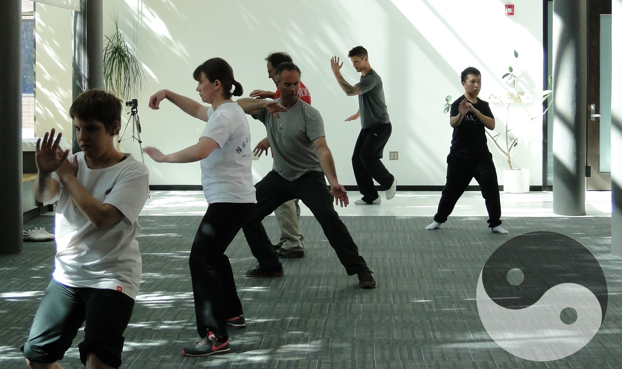 Tai Chi workshops throughout the semester are open to all. Check the calendar for dates and join us! people practicing Tai Chi