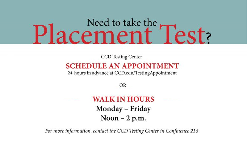 testing center walk in hours poster