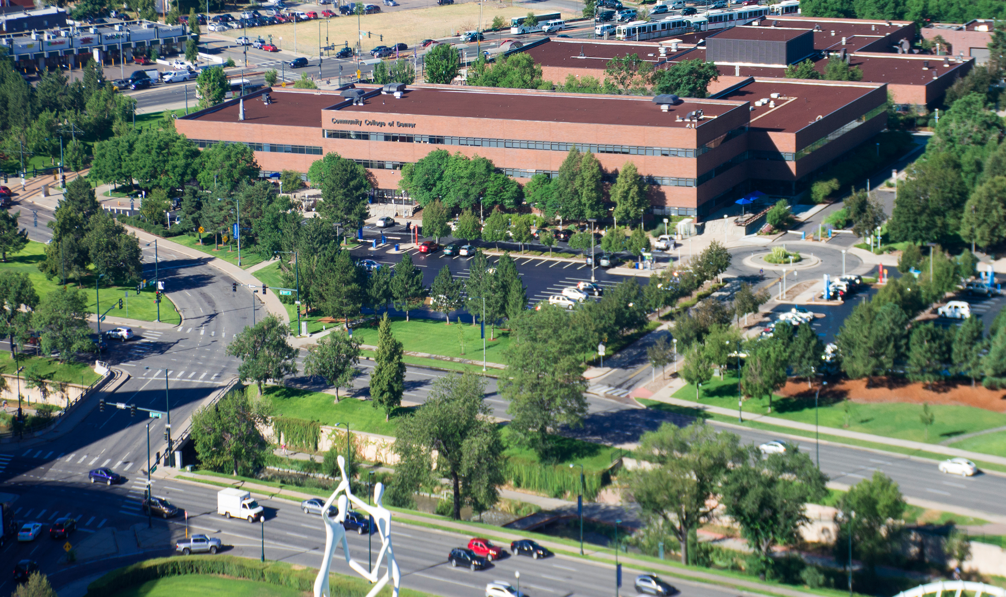 aerial image of auraria campus