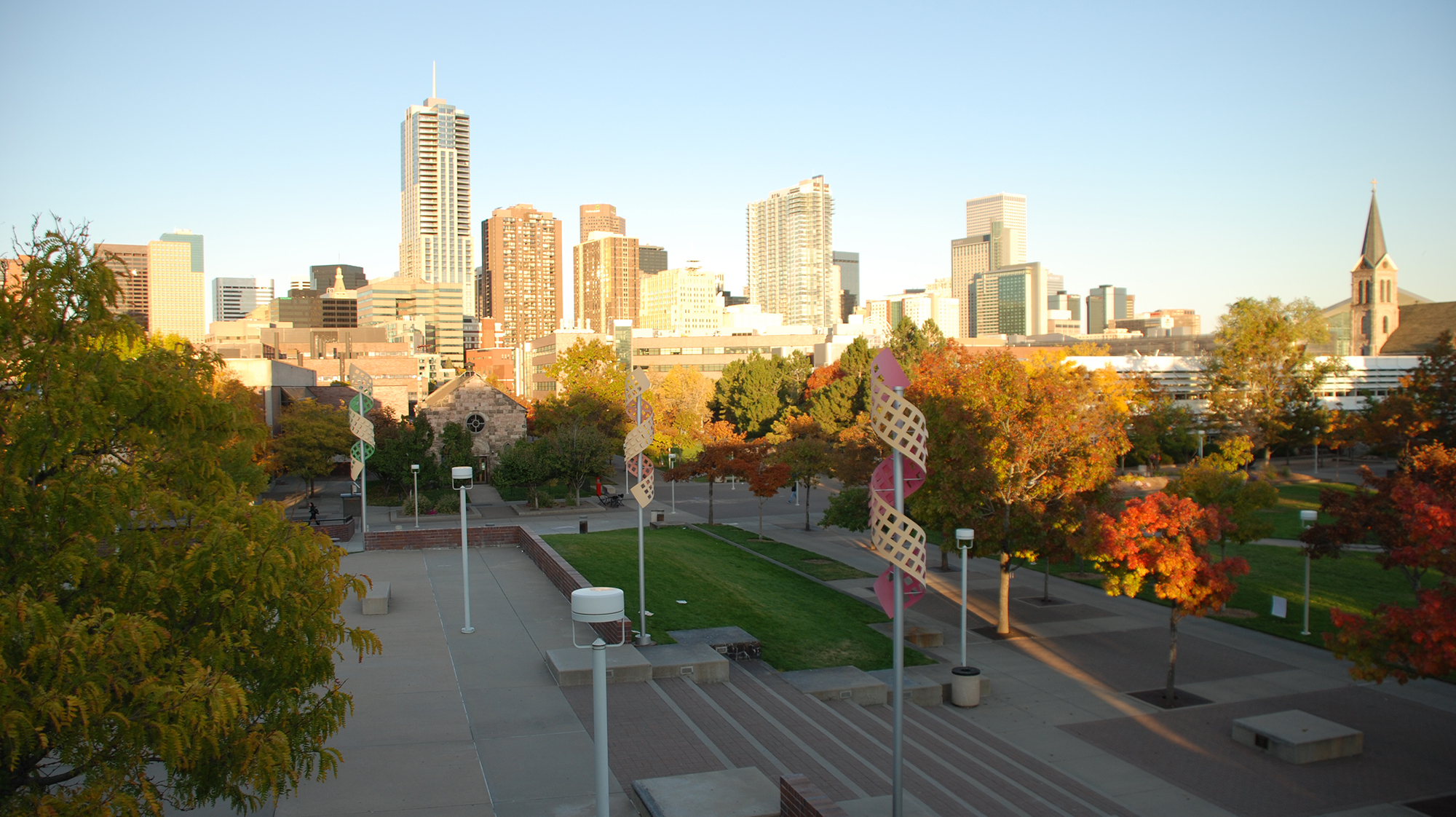 Auraria campus with downtown Denver in the background