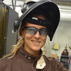 headshot of female welder