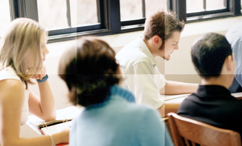 Get Registered for Classes with the help of our office and the Academic Adiving Office. students in class
