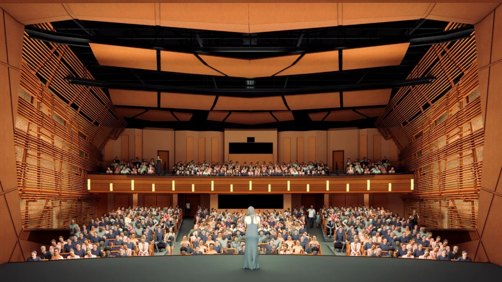 loretto heights theater with people 