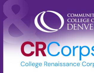 Community College of Denver logo. CRCORPS College Renaissance Corps Partnership