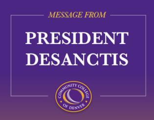 "message from the president" with CCD logo