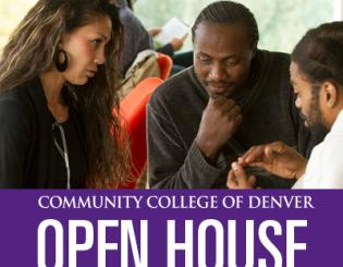 People sitting in a group. Community College of Denver Open House