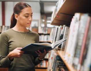 Girl in library