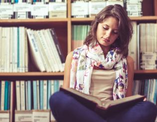 Girl in library