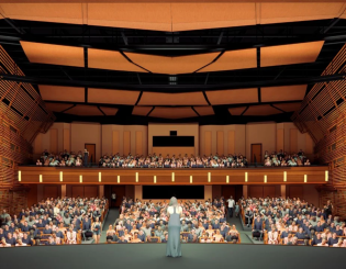 loretto heights theater with people 
