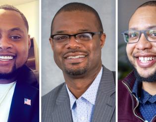 3 black males side by side smiling