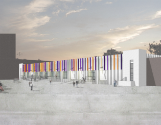 graphic of artist rendorings of CCD&#039;s new Advanced Manufacturing Center