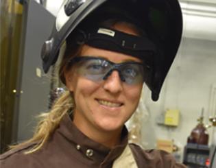 headshot of female welder