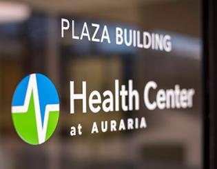 "health center at auraria" sticker on window