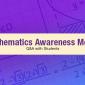 Math symbols in the background for Mathematics Awareness Month.