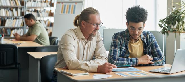 adults taking a GED prep course at CCD