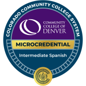 Micro-credential Intermediate Spanish badge from CCCS System