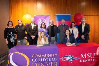 CCD and MSU Presidents DeSanctis and Davidson with their executive leadership teams