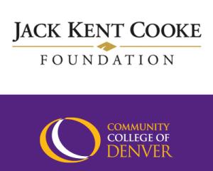 Jack Kent Cooke Foundation logo. Community College of Denver logo