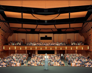 loretto heights theater with people 