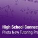 High School Connections Pilots New Tutoring Program. CCD logo. Math equations in background.