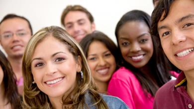 image of group of young multiethnic students smiling